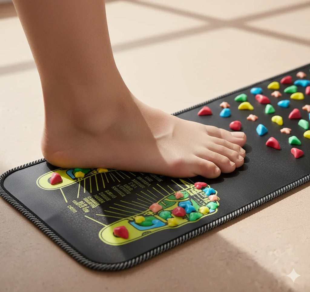 Réflexologie plantaire tapis acupression
