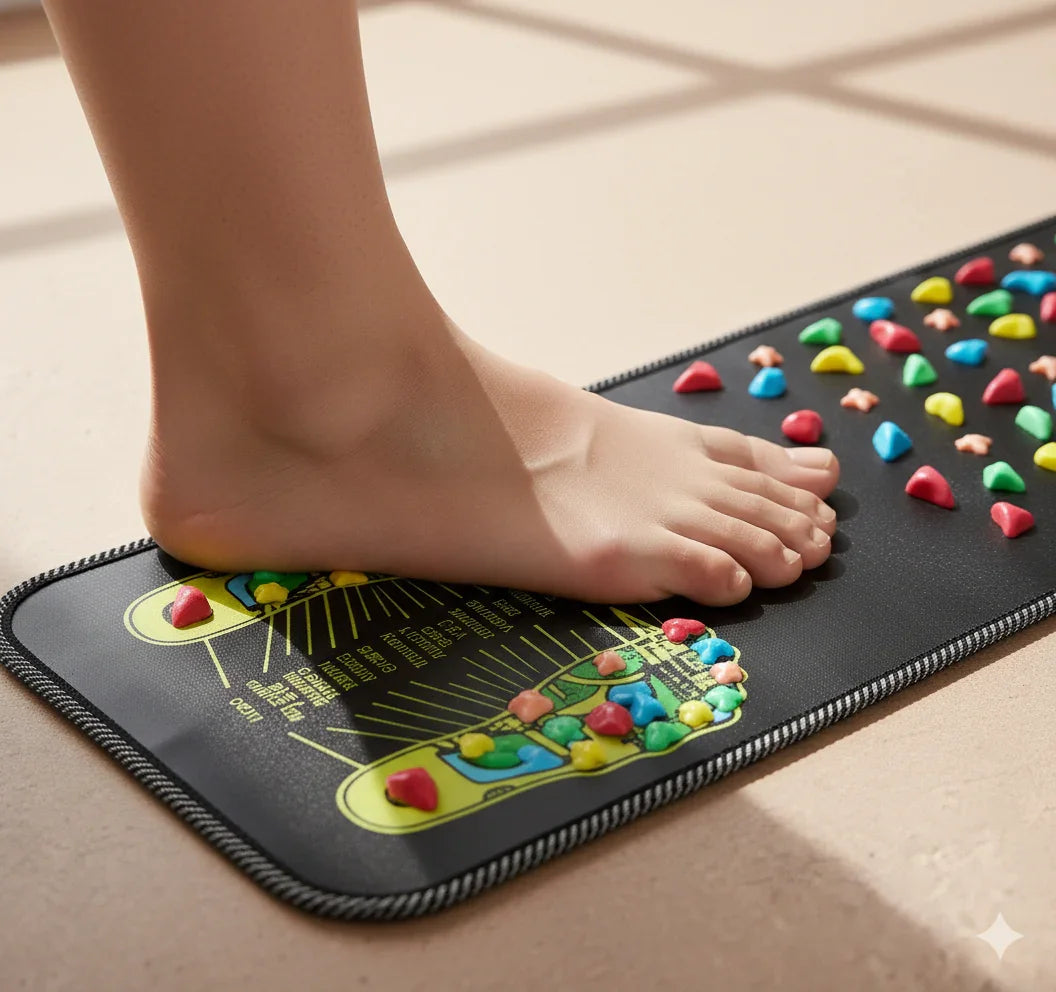 Réflexologie plantaire tapis acupression
