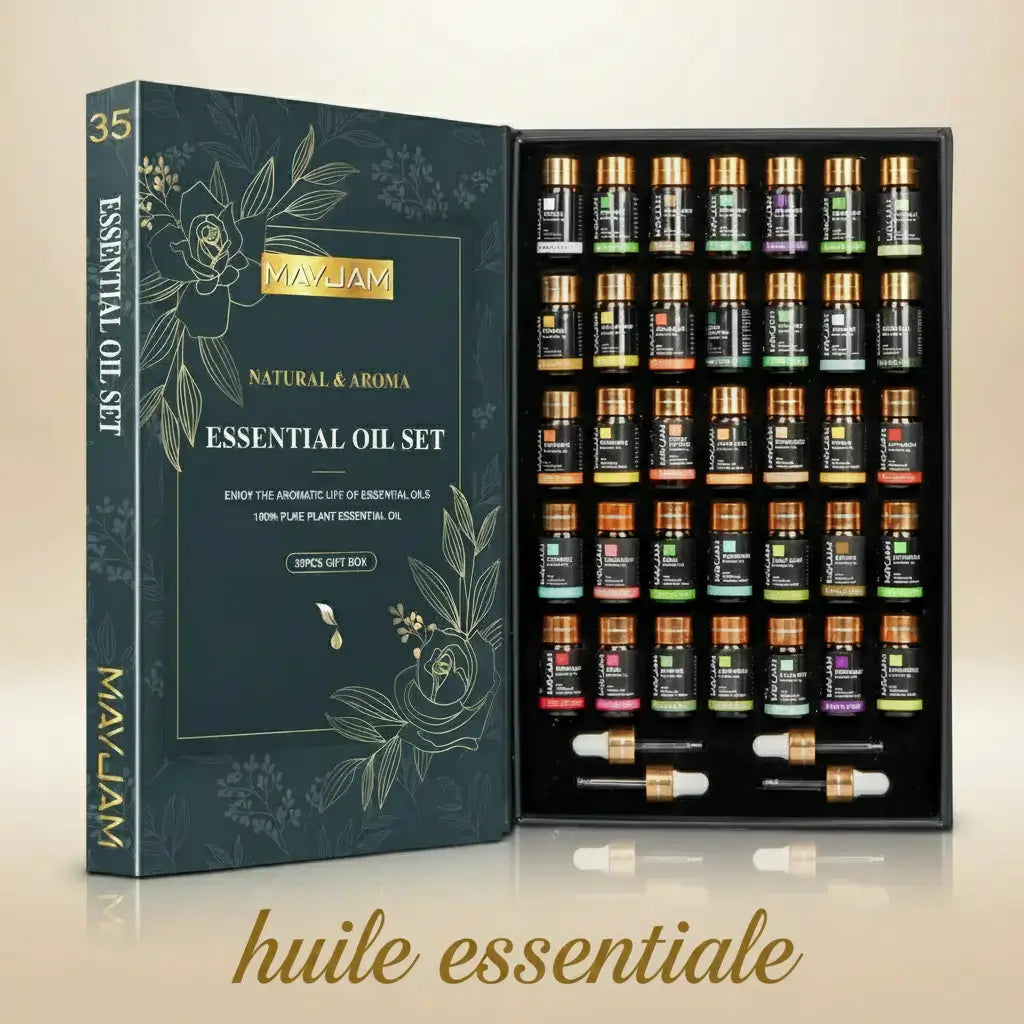 Coffret 35 huiles essentielles aromathérapie