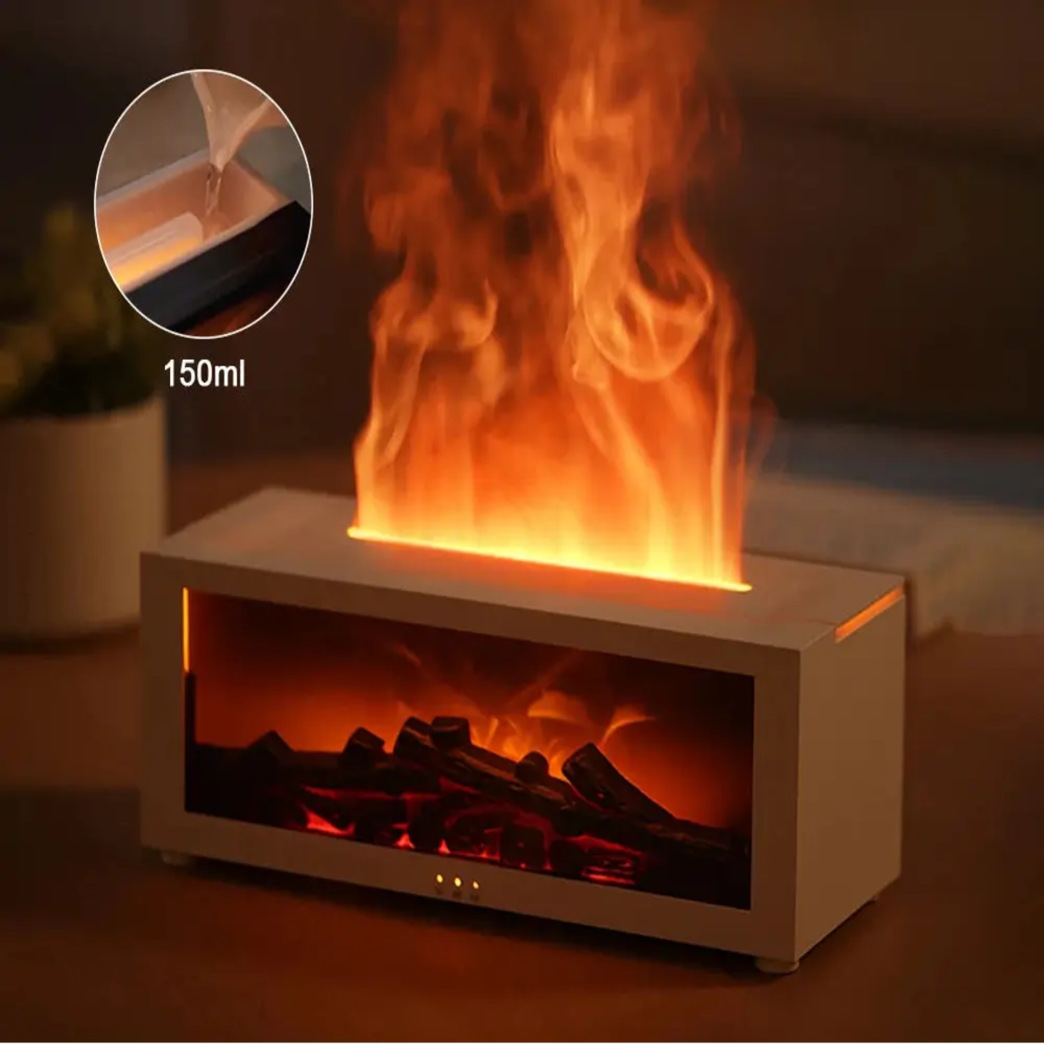 Humidificateur huiles essentielles flamme LED