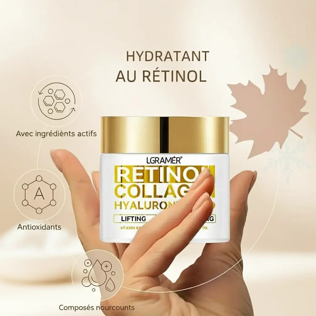 Crème rétinol anti-rides collagène hydratante