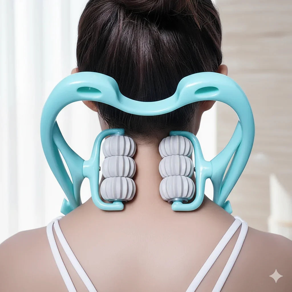 Massage nuque trapèzes 6 roues thérapeutique