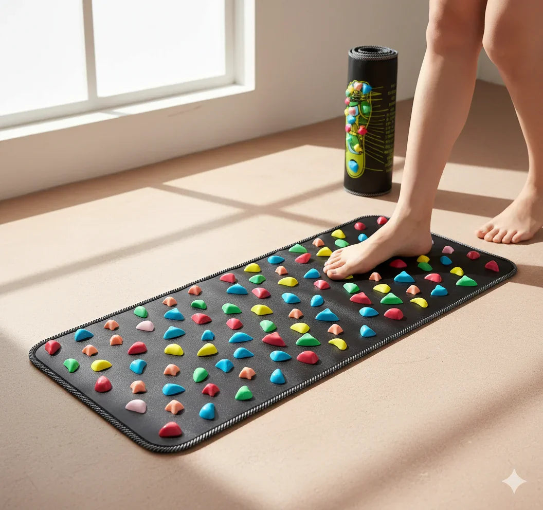 Tapis acupression pieds réflexologie plantaire