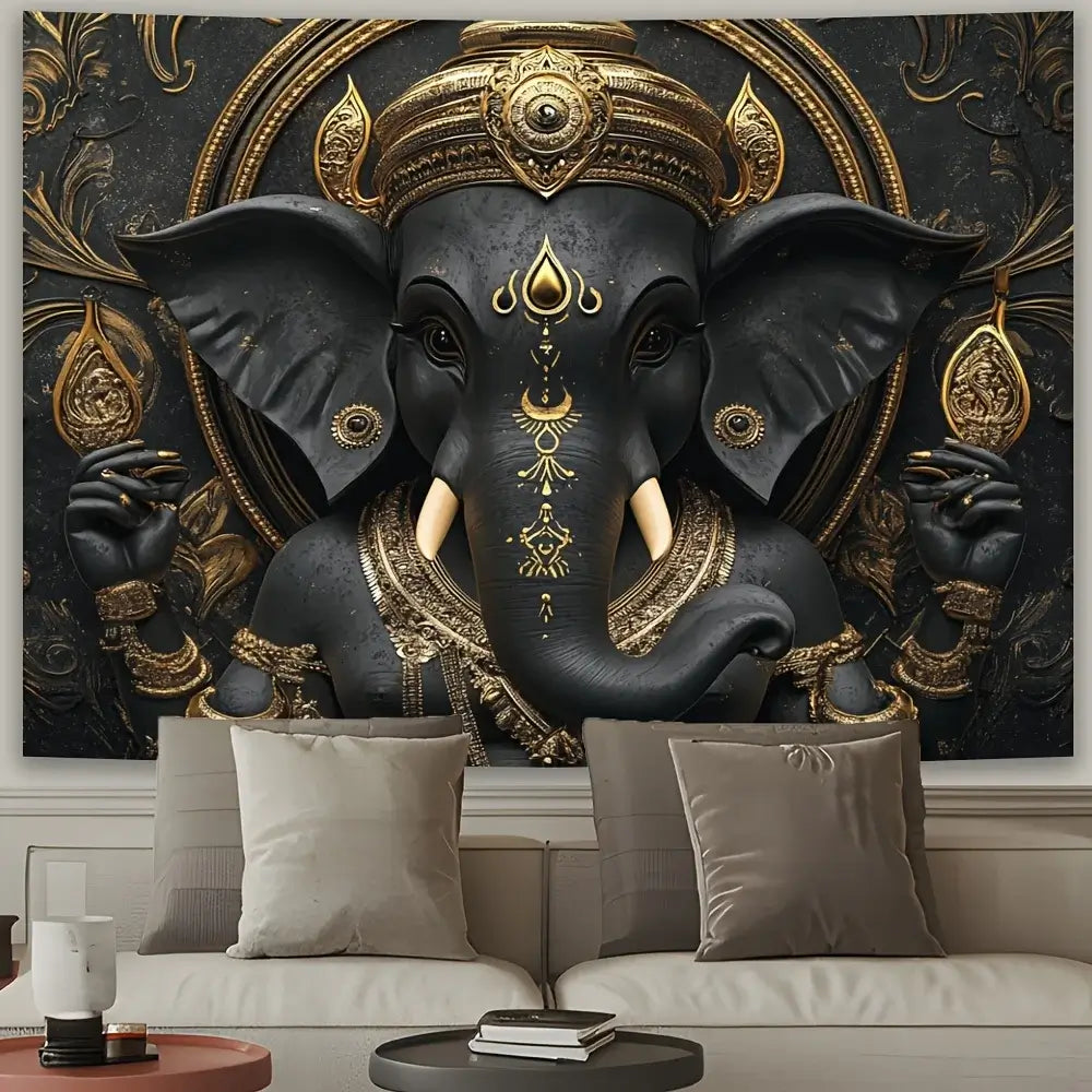  Décoration murale Ganesha spirituel vibrant