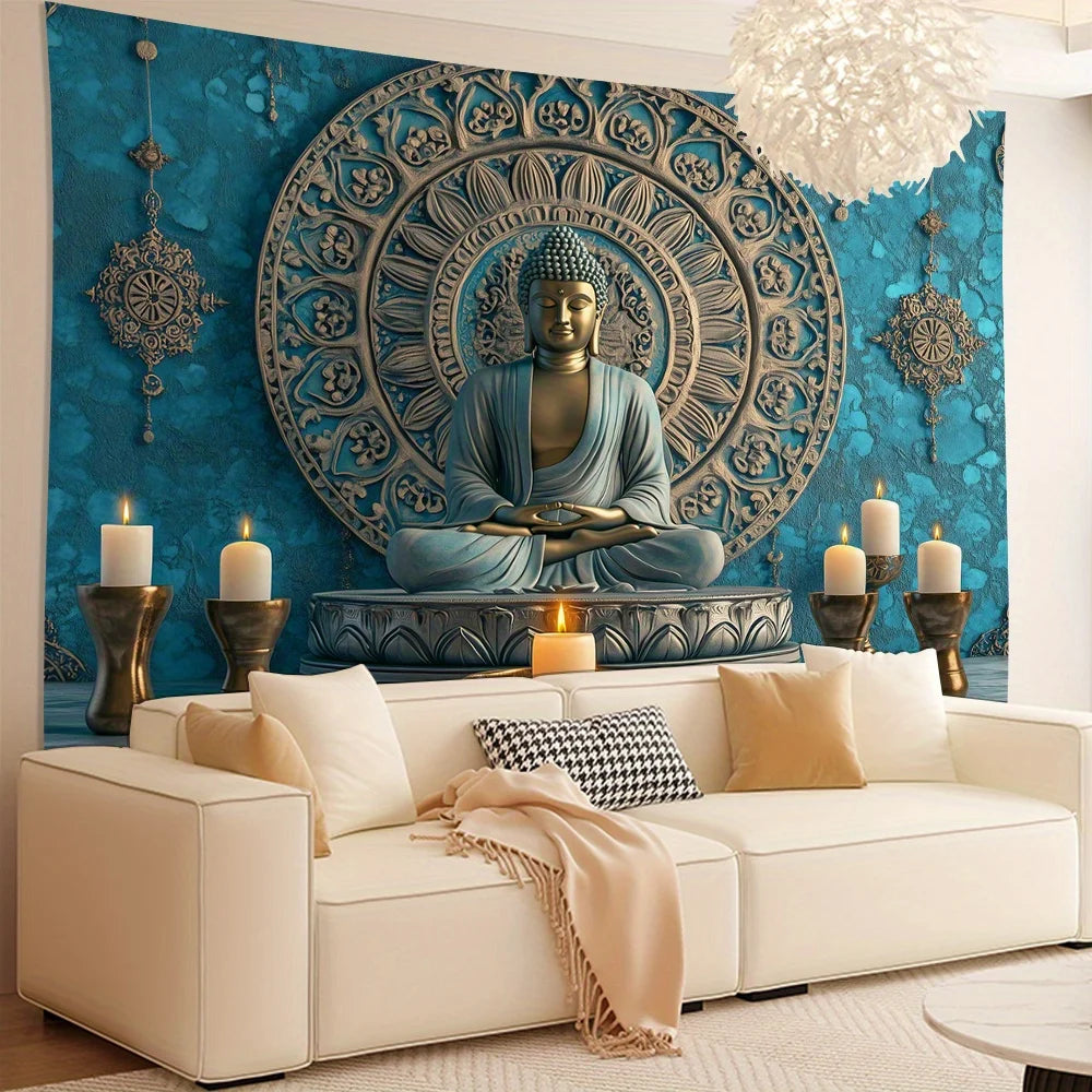 Tapisserie Bouddha 3D design contemporain